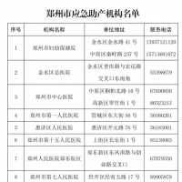 鄭州市啟用14個應急助產(chǎn)機構 名單公布